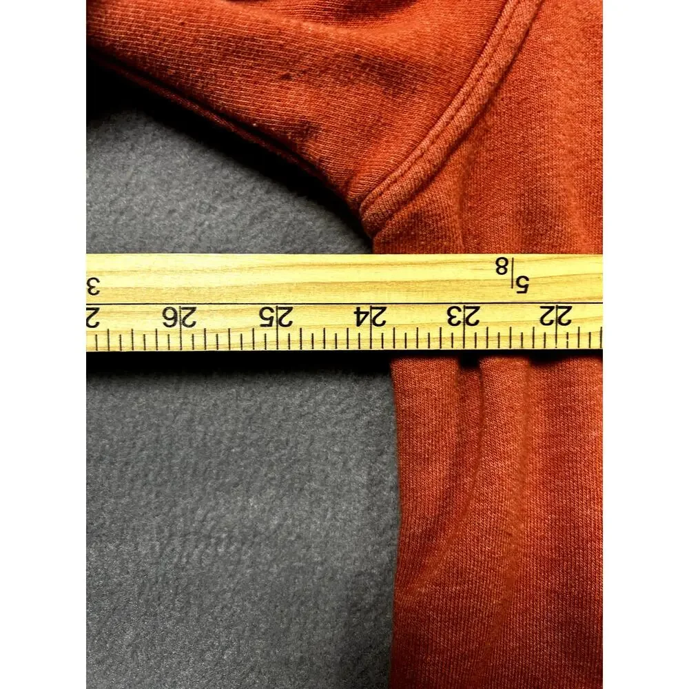 The North Face Hoodie Men's Orange Cotton‎ Logo Pullover Kangaroo Pocket Size L